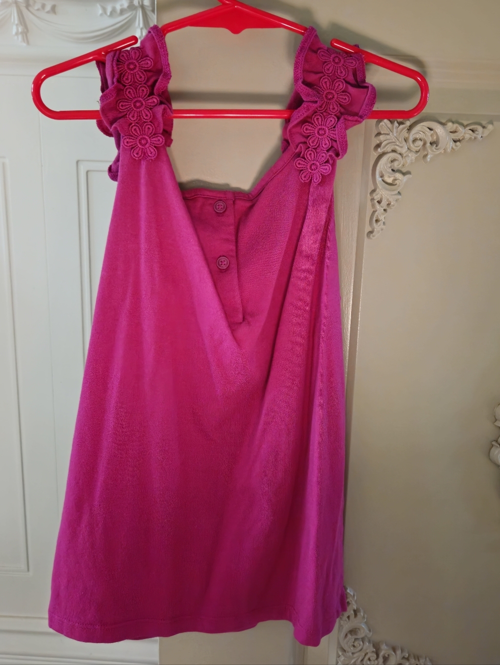 JANIE AND JACK Bright Fuchsia Floral Strap Sleeveless Tunic